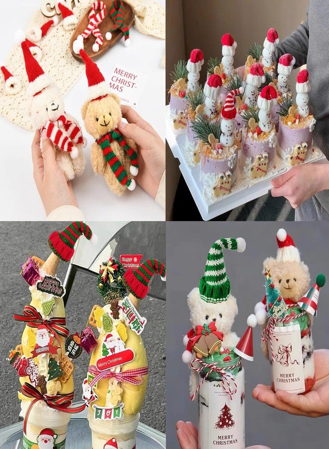 YOOHUA 32PCS Mini Knit Doll Hat and Scarf Small Santa Hat for Craft Christmas Knit Decoration Doll Clothing Accessories Gift - Image 5